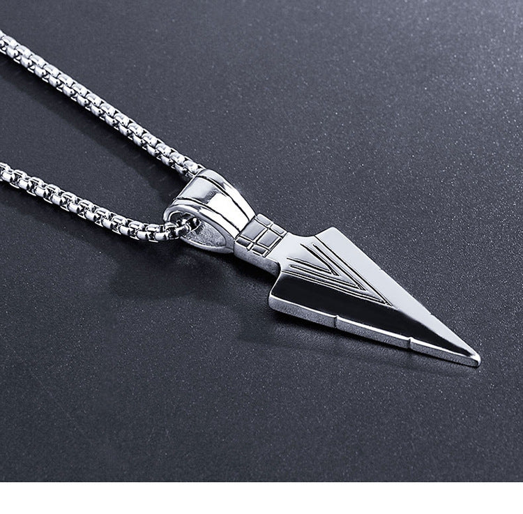 European America jewelry men stainless steel spear necklace with chain 33776044385234