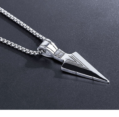 European America jewelry men stainless steel spear necklace with chain 33776044385234