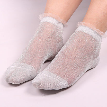 Ladies glitter lace socks 338111812756