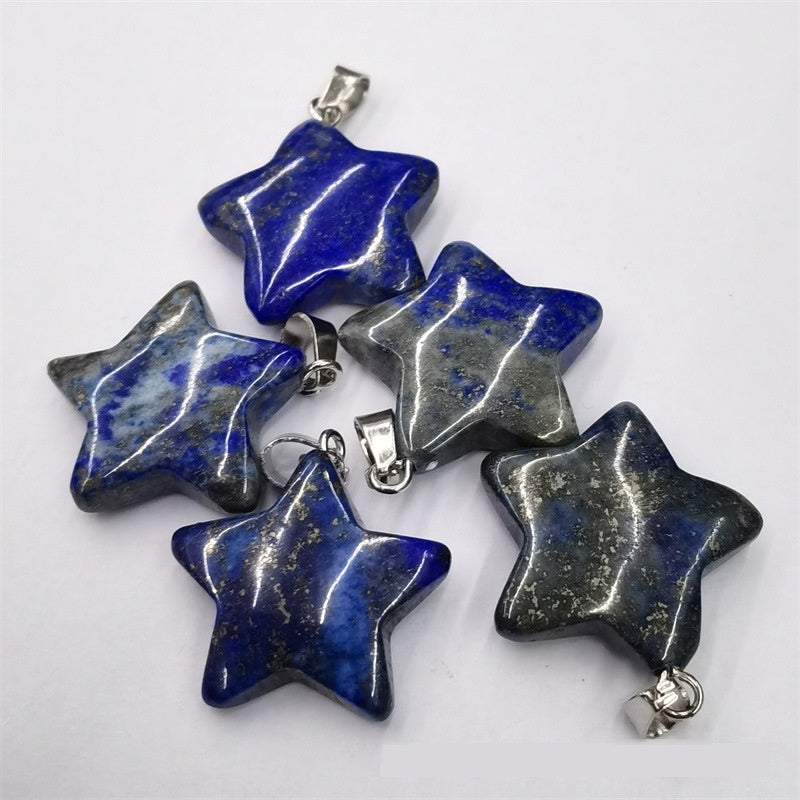Natural Stone Crystal Agate Shuangbu Face Five-pointed Star Pendant 33954875 c712 43fe 97bb 88dd7c630ff9 fine