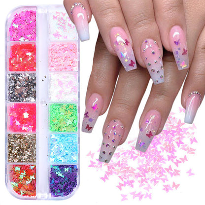Symphony butterfly sequin nail decoration 3396972237836