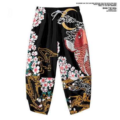 Koi Digital Printing Japanese Harajuku Kimono Robe Cloak Cropped Pants Set 33b117f3 12b3 4be7 afa8 3d053f5c52bf fine