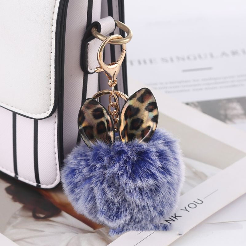 Leopard Print Small Ears Fur Ball Keychain 33c13cb7 7be6 4353 9f3a b2a6619e660e