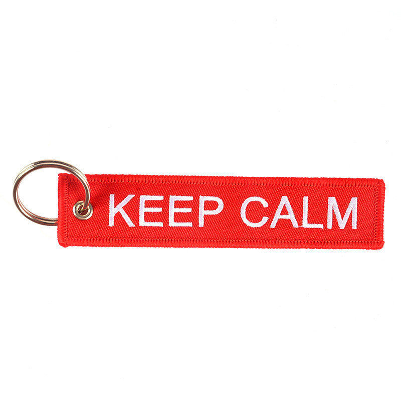 Personalized Embroidered Red Background White Keychain 33d263a7 ad92 4bbe acca b9a04dcae993