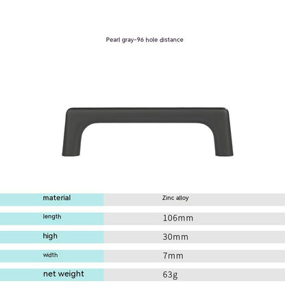 Nordic Cabinet Door Handle Modern Minimalist Black Gray Wardrobe Zinc Alloy Handle Kitchen Cabinet 33f0e0b1 e3ed 4eb6 97d6 f0