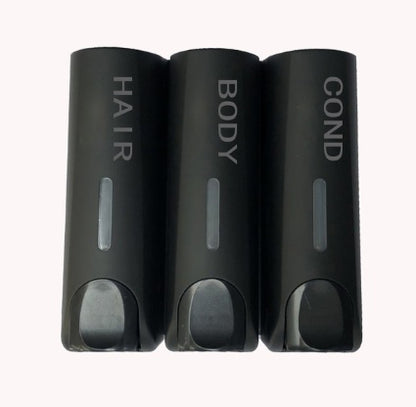 Plastic Wall Mount Soap Dispenser  Black Bathroom Shower Shampoo Liquid Dispenser Set Hotel Mall Kitchen Soap Bottle 350ml 34
