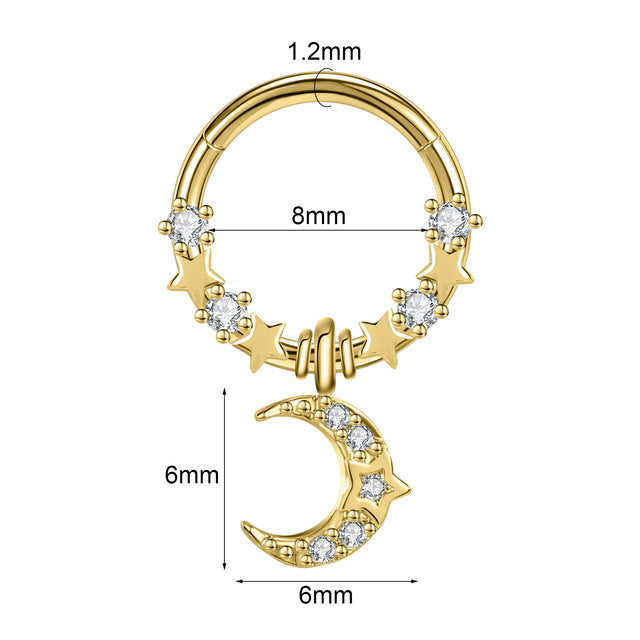 Closed Ring Star Ball Pendant Nose Ring Personality Piercing Jewelry 340bc339 468d 4805 8363 ec5d6eb9c181
