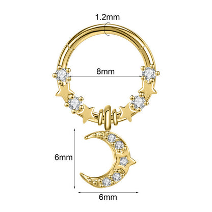 Closed Ring Star Ball Pendant Nose Ring Personality Piercing Jewelry 340bc339 468d 4805 8363 ec5d6eb9c181