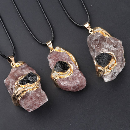 Oversized Gilding Crystal Stone Pendant Multicolor Crystal Stone Irregular Necklace Accessories 34156e25 77a9 41e3 b390 7936c