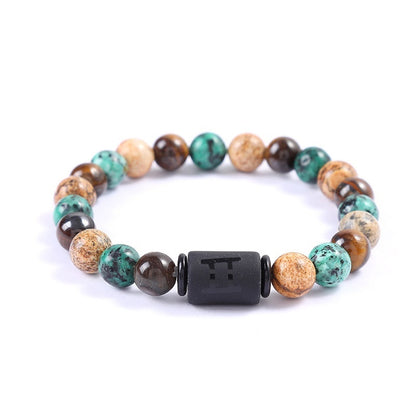 Twelve Constellation Elastic Bracelet Men Tigereye Couple Beaded 3418aada ea12 44da a526 70e3dae99d1b