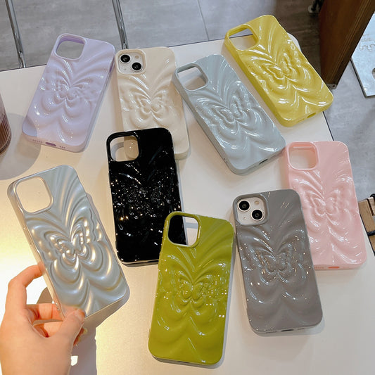 Solid Color Pleated Butterfly Suitable For 14promax Phone Case 3419b341 e12b 4155 b500 7011d5260abb