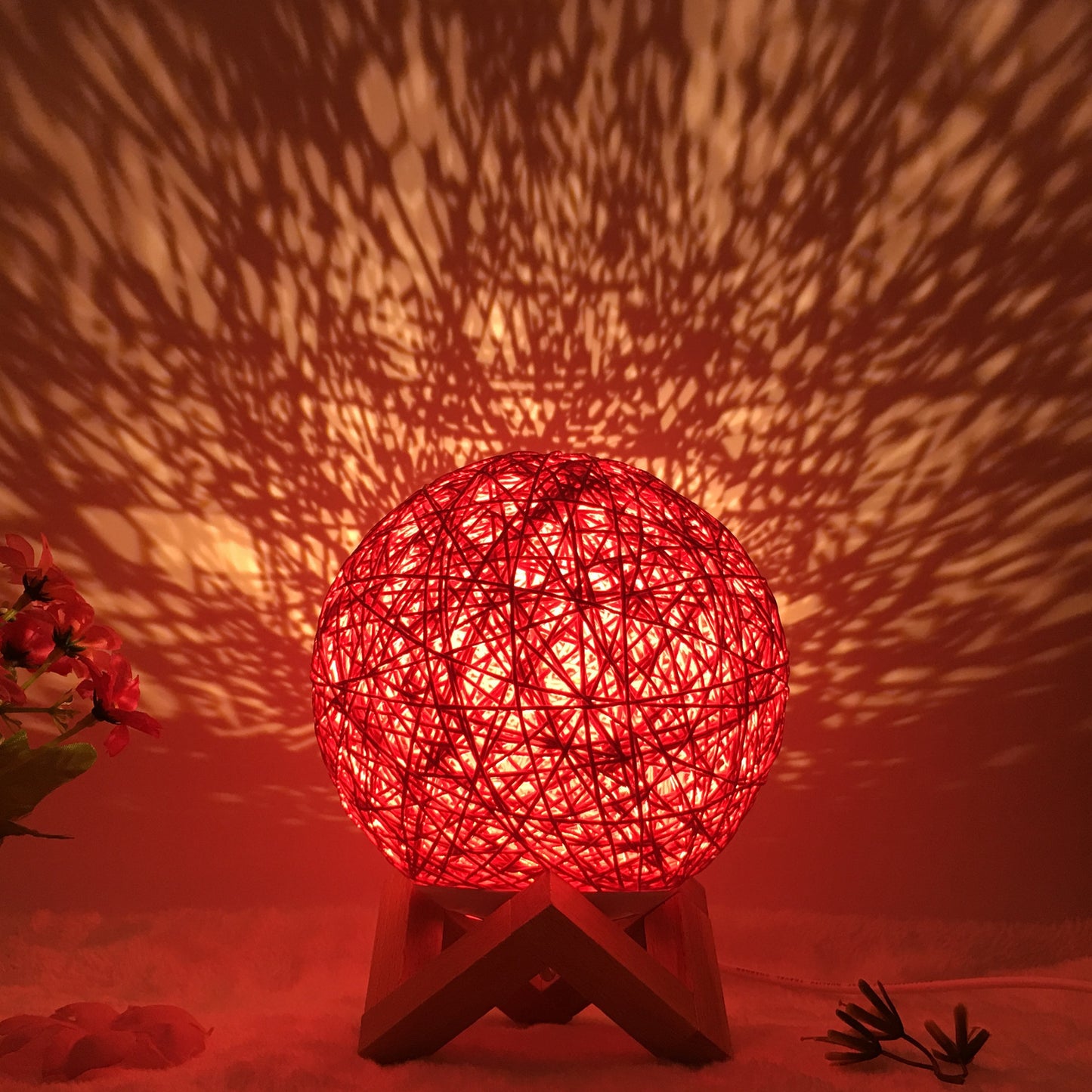 Amazon Hot Selling Creative Linen Table Lamp Novel and Unique LED Intelligent USB7 Color RGB16 Color Remote Control Rattan Ba