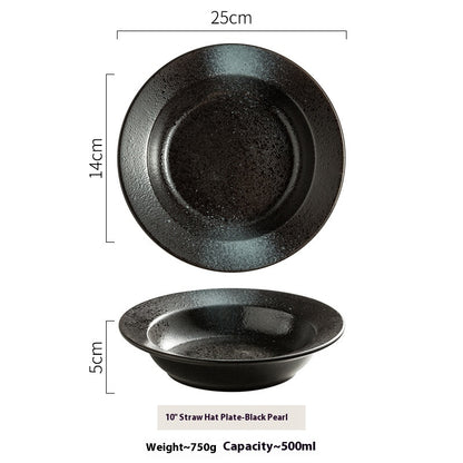 Straw Hat Plate Household Ceramic Flat Plate 34310f1a 21f4 496e 83d4 310019c771a4
