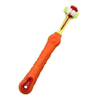 Three Sided Pet Toothbrush Dog Brush Bad Breath Tartar Teeth Care 343866640964