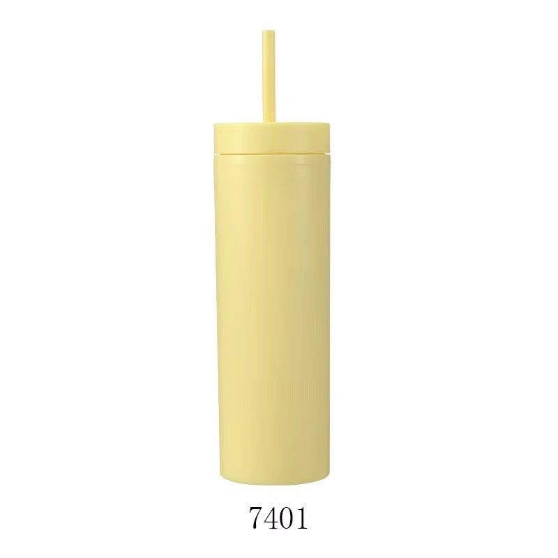 Double Layer AS Plastic Straight Body Multicolor Frosted Straw Cup 344bb43b 2cd8 48a6 b402 9505c2bc880a