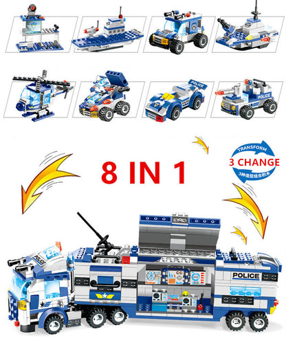 762Pcs Robot Car City Police Building Blocks Set - HD Wireless Product #3