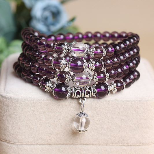 Multi-turn amethyst bracelet 346736297499