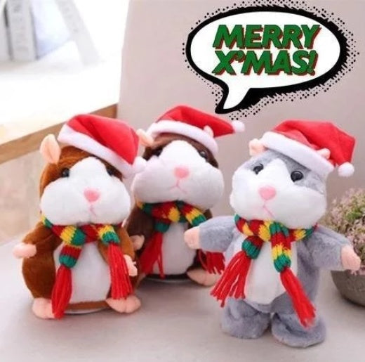 16cm Christmas Talking Hamster Plush Toy Interactive Sound Record Plush Hamster Stuffed Toys for Children Kids Christmas Gift - HD Wireless Product #12