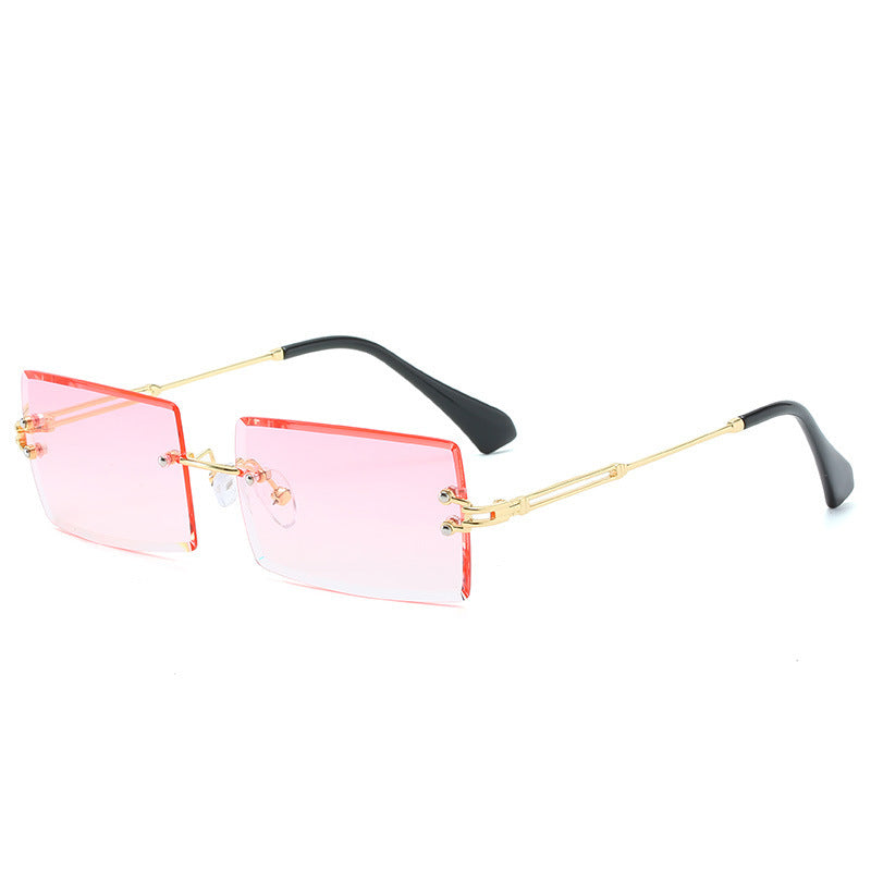 Fashion New Rimless Cut Edge Square Sunglasses 3484252346378