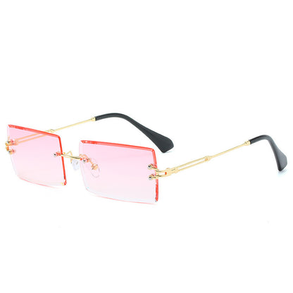 Fashion New Rimless Cut Edge Square Sunglasses 3484252346378