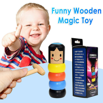 Immortal Daruma Unbreakable Wooden Man Magic Toy Magic Tricks Close Up Stage Magic Props Comedy Mentalism Toy Accessory 34881