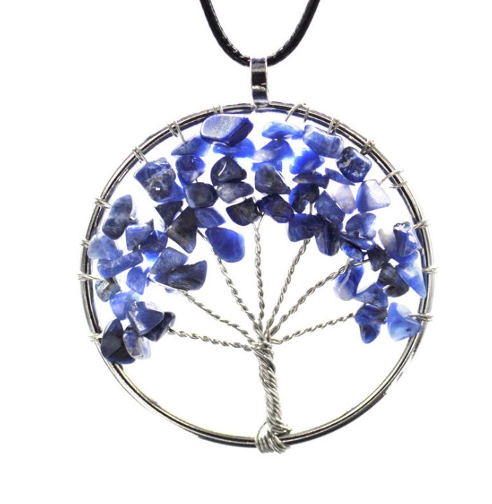 Natural gravel crystal life tree natural stone rich tree colorful necklace 34933430488397