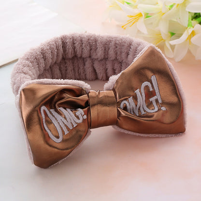 Cute Letters Bow Hair Band Girls Makeup And Face Wash Hair Band 34986a92 b832 4a36 81e1 a4db1c408413