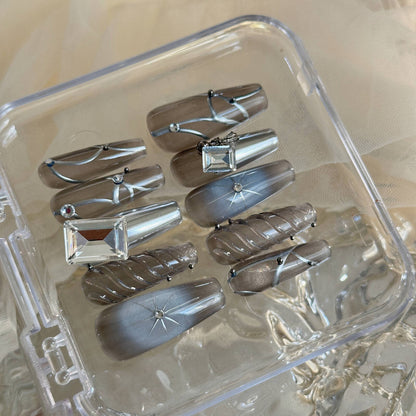 Handmade Long Mechanical Awn Star  Diamond Manicure 34a20a2b e791 4fac 8b64 2dd77d9cd5ce