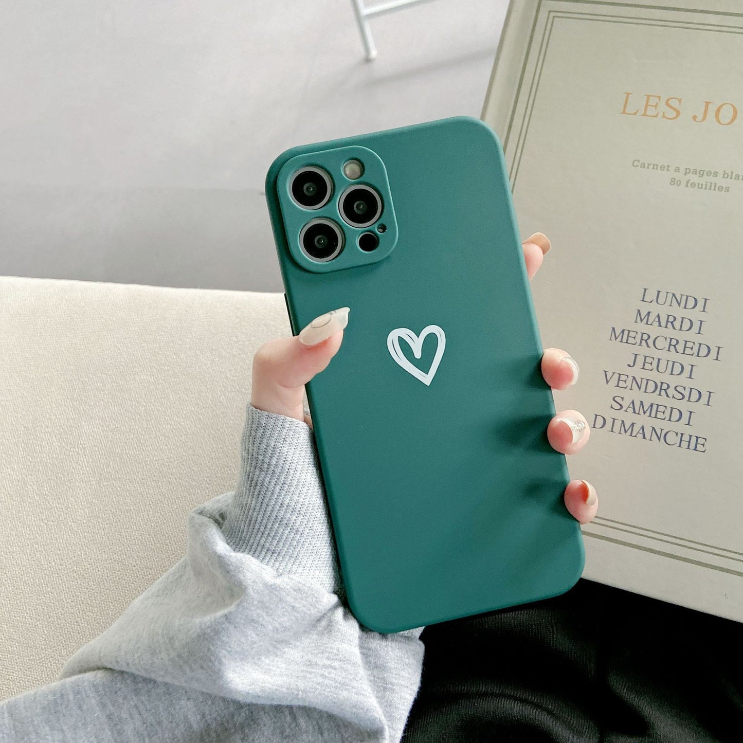Simple Love Fine Hole Soft Shell Straight Edge Phone Case - 图片 10