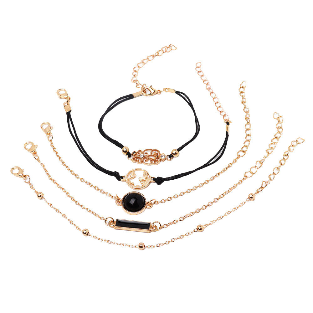 Drip Oil Rectangular Diamond Set Map Bracelet Five Piece Set 34bb31be cba8 46f7 a74c bbe4aa259cd0
