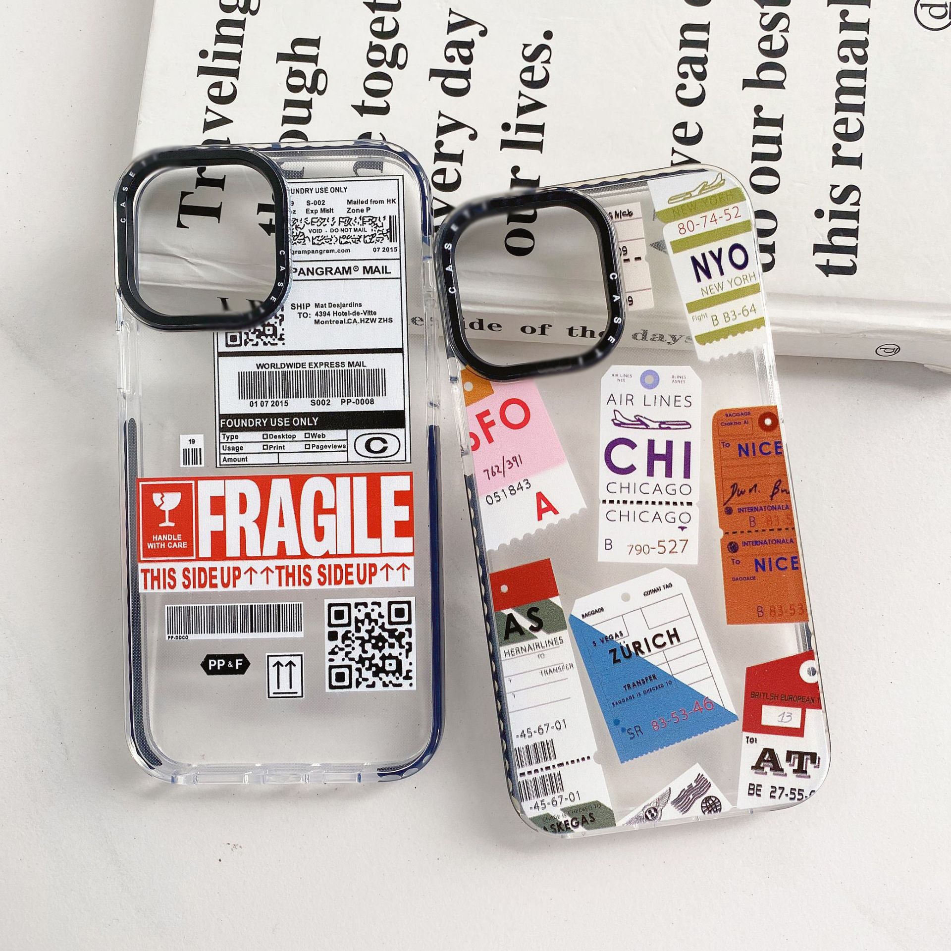 Travel Ticket Label Transparent Phone Case 34c058b0 be08 4317 b979 9558e5a646b9