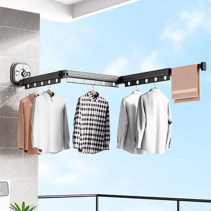 Suction Cup Folding Clothes Hanger Indoor Home Balcony Aluminum Retractable Drying Rack No Punching Folding Clothes Hanger 34