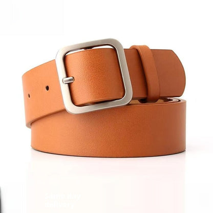 35cm Wide New Retro Alloy Square Buckle Belt - HD Wireless Product #2