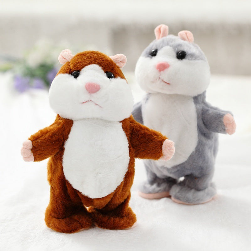 16cm Christmas Talking Hamster Plush Toy Interactive Sound Record Plush Hamster Stuffed Toys for Children Kids Christmas Gift - HD Wireless Product #2