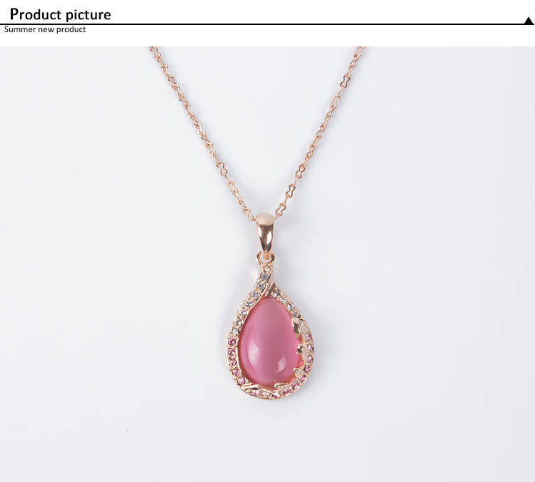 new fashion European and American bride necklace earrings two sets of ladies crystal jewelry set 352645162936