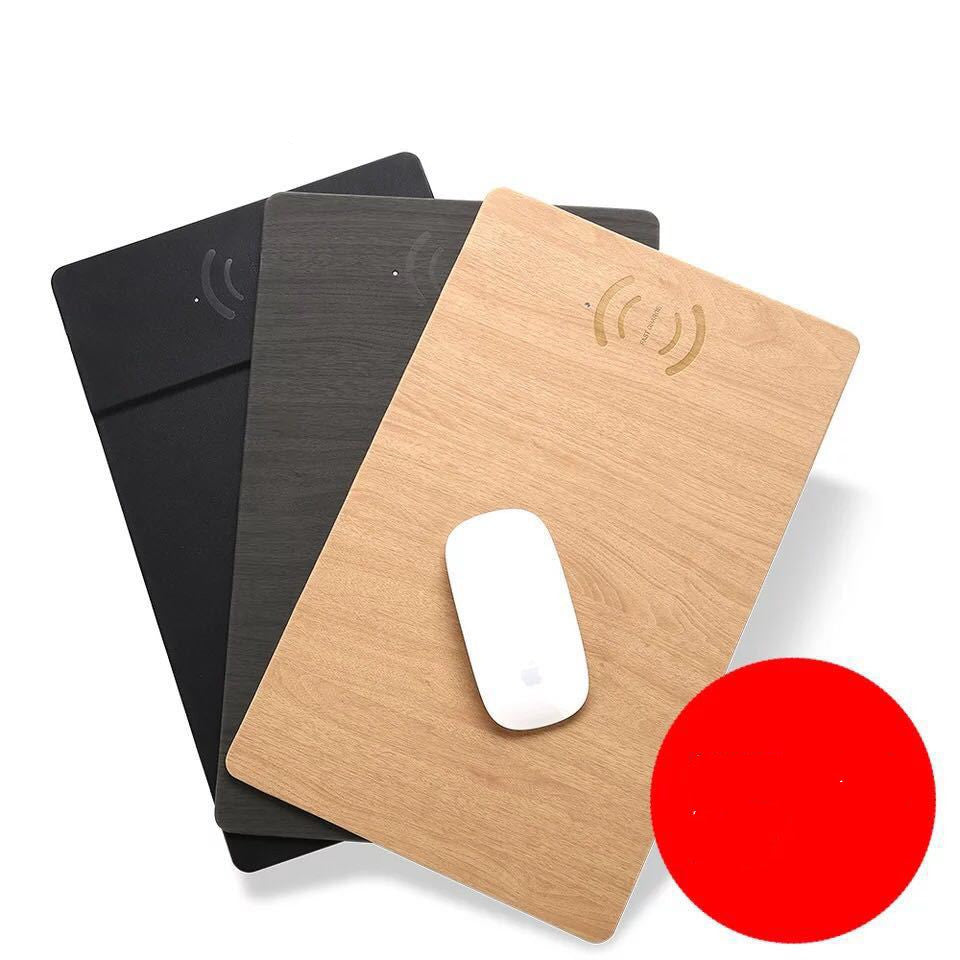 Mobile Phone Qi Wireless Charger Charging Mouse Pad Mat PU Leather Mousepad 352996647218