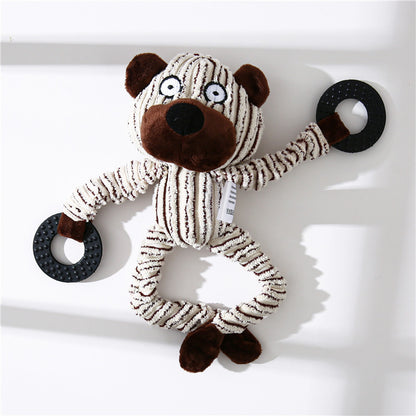 Pet Toy Donkey Shape Corduroy Chew Toy For Dogs Puppy Squeaker Squeaky Plush Bone Molar Dog Toy Pet Training Dog 3549c76f 3ad