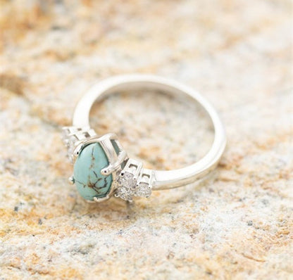 Creative Turquoise And Diamond Three-piece Women's Ring 354e9d0e b7a5 48f8 9e19 fbb256ac516c