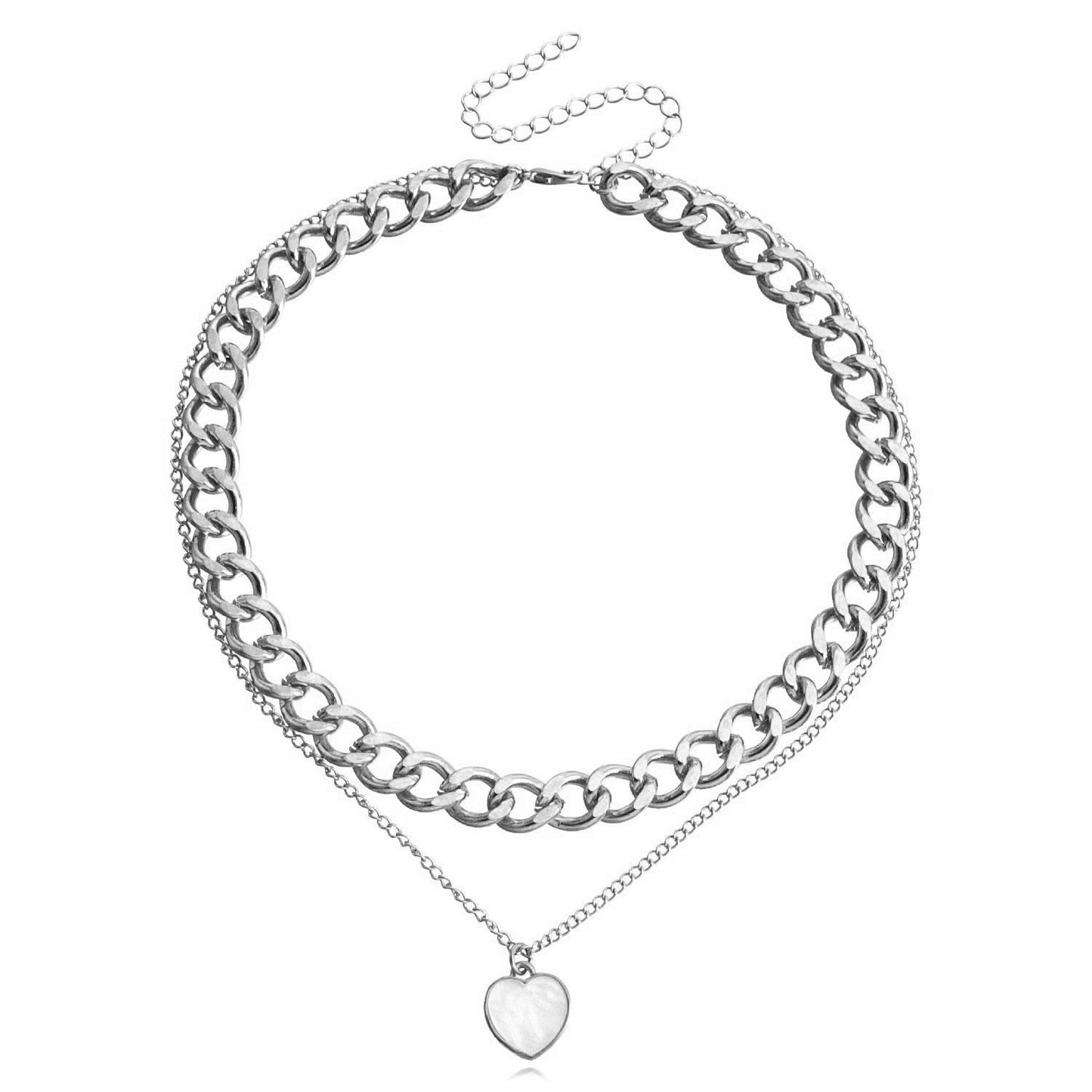 Double Layer White Shell Necklace Fashion Personality Metal 354fceb4 52ec 4242 b3bf f2978cbfecef