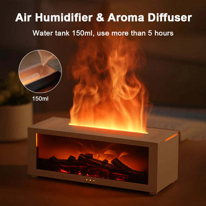 New Flame Aromatherapy Machine Colorful Essential Oil Diffuser Home Large Fog Volume Flame Humidifier 3D Flame Fireplace Mach