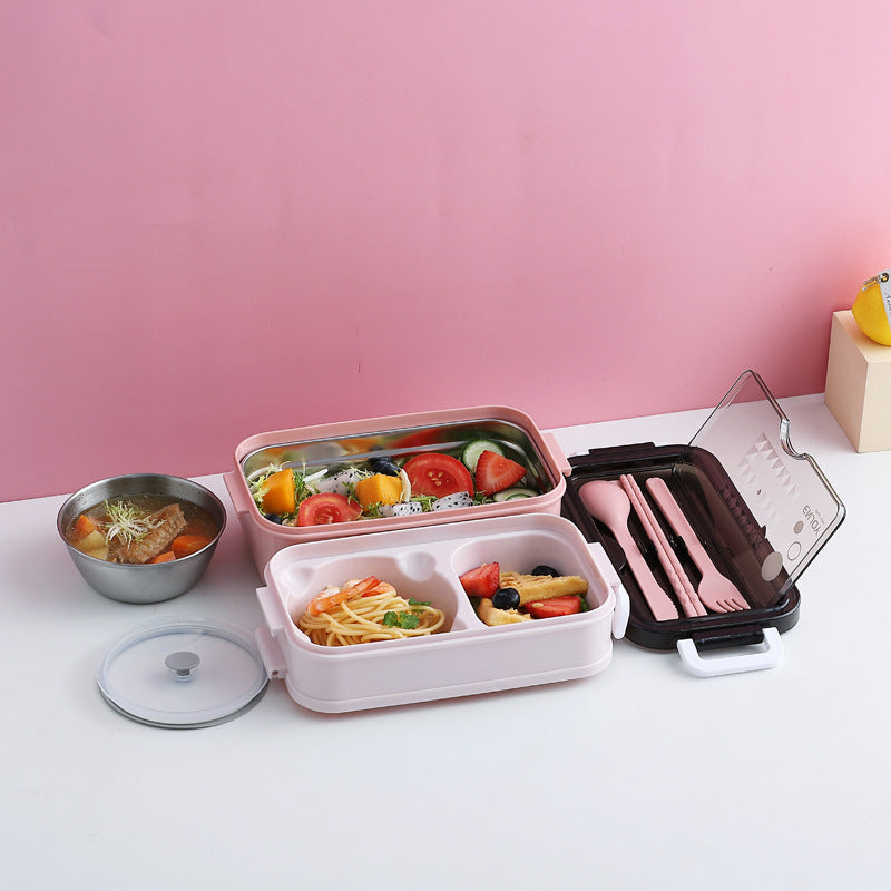 304 Stainless steel double-layer lunch box - HD Wireless Product #7