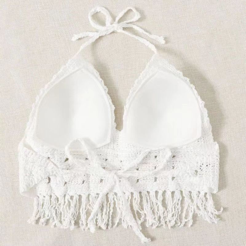 Women's Halter Knitted Small Tank Top Tube Top Beach Bikini 35740e48 8878 4b13 bf0f d8ddb5168cca