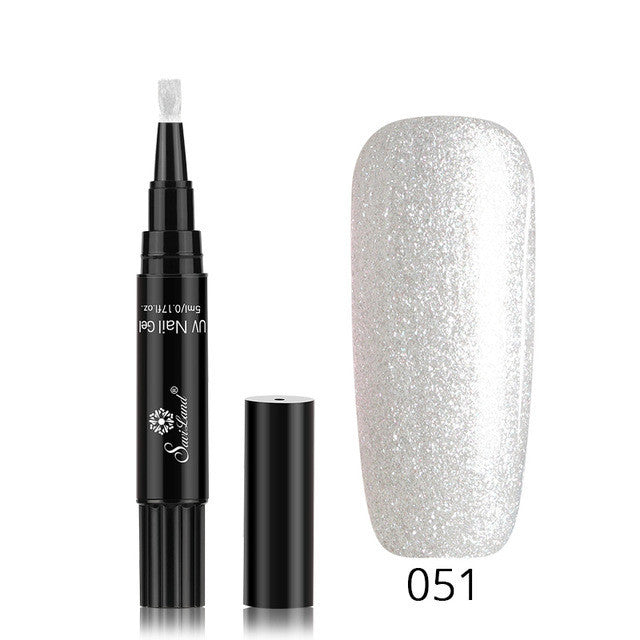 3 In 1 Gel Nail Varnish Pen Glitter One Step Nail Art Gel Polish Hybrid - HD Wireless Product #48