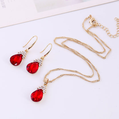 Womens Diamond Crystal Necklace  Earrings Crystal Necklace Earrings Set 3581665982850