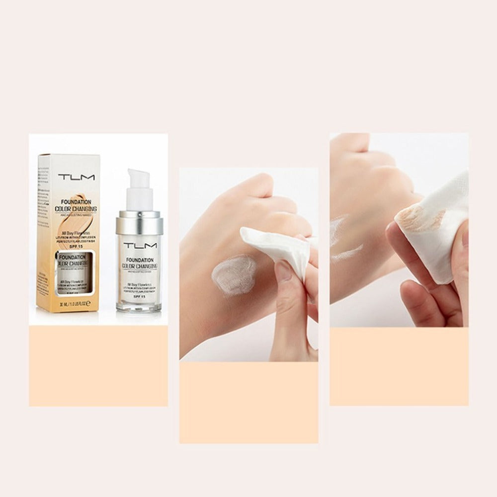 Temperature Liquid Foundation Concealer Portable Natural Color  Makeup Foundation BB Concealer 3584154419978