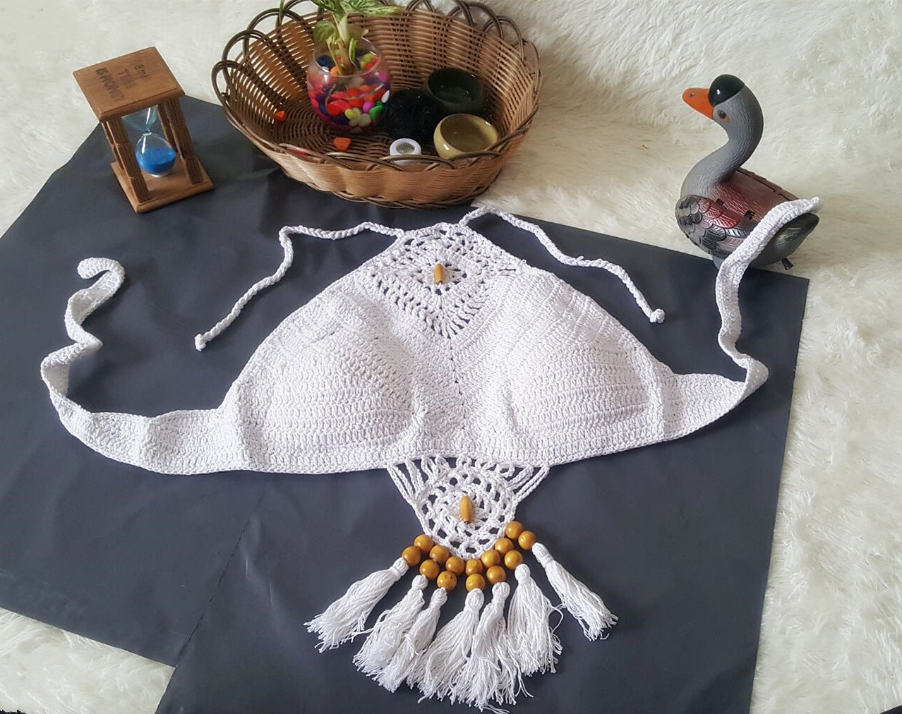 2021 Europe and the United States new woman swimsuit set, beach sunshine bath, foreign trade Crochet Crochet tassel bikini - HD Wireless Product #10