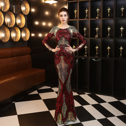 Fashion Stitching Mopping Long Sequin Dress 358ac013 fd7e 4327 bd48 b533cdd42c33