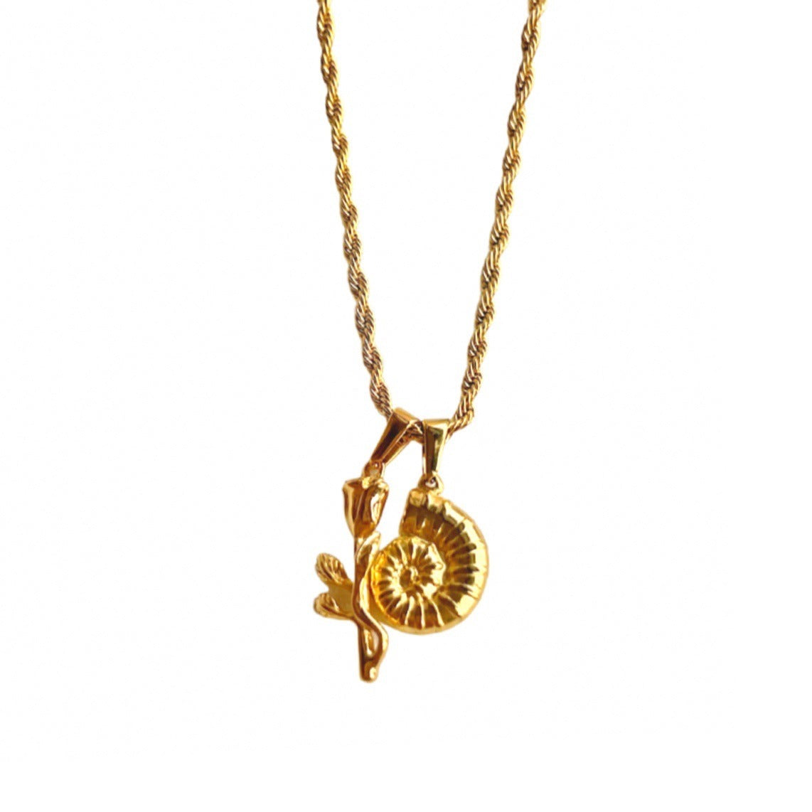 18k Real Gold Plated Titanium Steel Cross Sun Pendant Necklace - HD Wireless Product #2