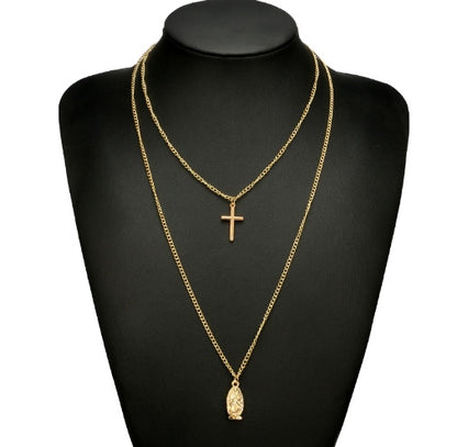 Fashion simple gold-plated Madonna cross necklace 3594188368182