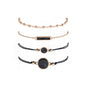 4 piece set European and American style personality black turquoise pattern black square bracelet - HD Wireless Product #5